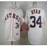 Men's Houston Astros #34 Nolan Ryan White Cool Base Jersey