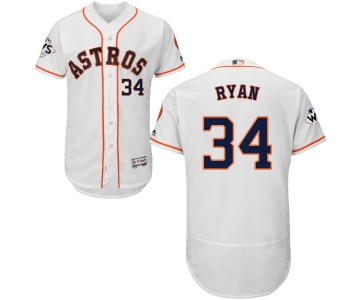 Men's Houston Astros #34 Nolan Ryan White Flexbase Authentic Collection 2017 World Series Bound Stitched MLB Jersey