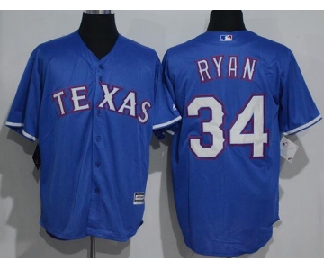 Men's Texas Rangers #34 Nolan Ryan Retired Royal Blue Stitched MLB Majestic Cool Base Jersey