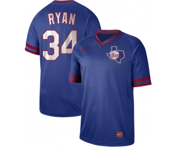 Men's Texas Rangers #34 Nolan Ryan Royal Authentic Cooperstown Collection Stitched Baseball Jersey