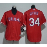 Rangers #34 Nolan Ryan Red Cool Base Stitched Youth Baseball Jersey