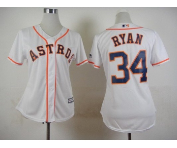 Women's Houston Astros #34 Nolan Ryan Home White 2015 MLB Cool Base Jersey