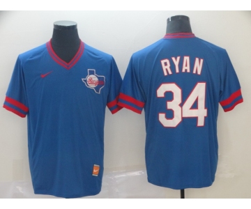 Men Texas Rangers 34 Ryan Blue Game Nike MLB Jerseys