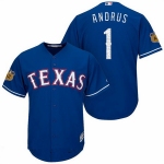 Men's Texas Rangers #1 Elvis Andrus Royal Blue 2017 Spring Training Stitched MLB Majestic Cool Base Jersey