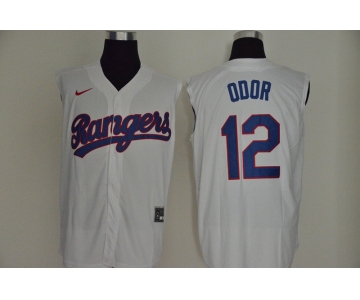 Men's Texas Rangers #12 Rougned Odor White Cooperstown Collection 2020 Cool and Refreshing Sleeveless Fan Stitched MLB Nike Jersey