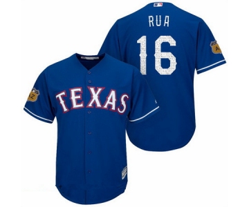 Men's Texas Rangers #16 Ryan Rua Royal Blue 2017 Spring Training Stitched MLB Majestic Cool Base Jersey