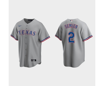 Men's Texas Rangers #2 Marcus Semien Gray Cool Base Stitched Baseball Jersey