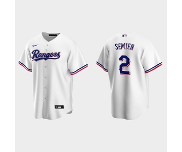 Men's Texas Rangers #2 Marcus Semien White Cool Base Stitched Baseball Jersey