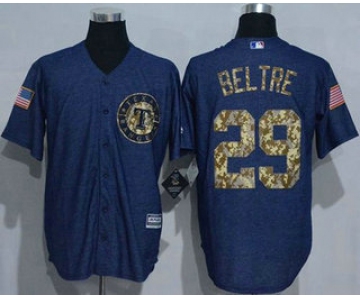 Men's Texas Rangers #29 Adrian Beltre Denim Blue Salute to Service Stitched MLB Jersey