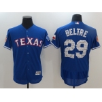 Men's Texas Rangers #29 Adrian Beltre Royal Blue 2017 Spring Training Stitched MLB Majestic Flex Base Jersey