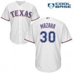 Men's Texas Rangers #30 Nomar Mazara White Home Stitched MLB Majestic Cool Base Jersey