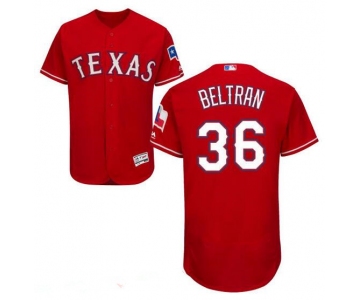 Men's Texas Rangers #36 Carlos Beltran Red 2016 Flex Base Majestic Stitched MLB Jersey