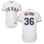 Men's Texas Rangers #36 Carlos Beltran White Home 2016 Flex Base Majestic Stitched MLB Jersey