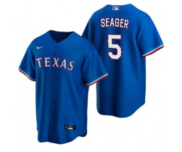 Men's Texas Rangers #5 Corey Seager Blue Cool Base Stitched Baseball Jersey