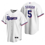 Men's Texas Rangers #5 Corey Seager White Cool Base Stitched Baseball Jersey