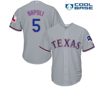 Men's Texas Rangers #5 Mike Napoli Gray Road Stitched MLB Majestic Cool Base Jersey