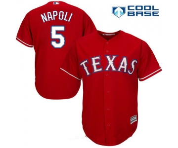 Men's Texas Rangers #5 Mike Napoli Red Alternate Stitched MLB Majestic Cool Base Jersey