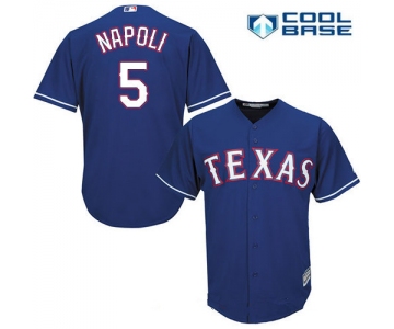 Men's Texas Rangers #5 Mike Napoli Royal Blue Alternate Stitched MLB Majestic Cool Base Jersey