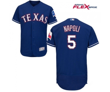 Men's Texas Rangers #5 Mike Napoli Royal Blue Alternate Stitched MLB Majestic Flex Base Jersey