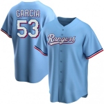 Men's Texas Rangers #53 Adolis Garcia Light Blue Cool Base Stitched Baseball Jersey