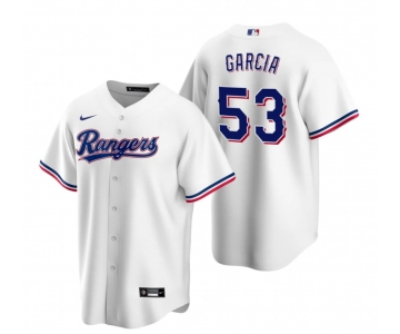 Men's Texas Rangers #53 Adolis Garcia White Cool Base Stitched Baseball Jersey