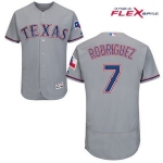 Men's Texas Rangers #7 Ivan Rodriguez Retired Gray Stitched MLB Majestic Flex Base Jersey