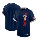 Men's Texas Rangers Blank 2021 Navy All-Star Cool Base Stitched MLB Jersey