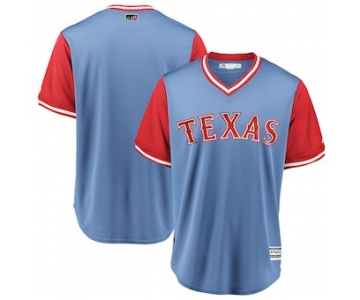 Men's Texas Rangers Blank Majestic Light Blue 2018 Players' Weekend Team Cool Base Jersey