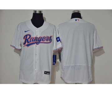 Men's Texas Rangers Blank White Stitched MLB Flex Base Nike Jersey