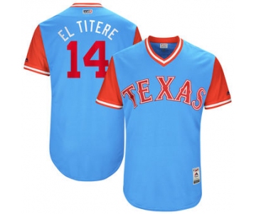 Men's Texas Rangers Carlos Gomez El Titere Majestic Light Blue 2017 Players Weekend Authentic Jersey