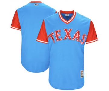 Men's Texas Rangers Majestic Light Blue 2017 Players Weekend Authentic Team Jersey