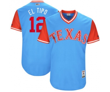 Men's Texas Rangers Rougned Odor El Tipo Majestic Light Blue 2017 Players Weekend Authentic Jersey