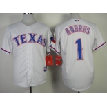 Texas Rangers #1 Elvis Andrus 2014 White Jersey