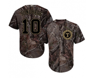 Texas Rangers #10 Jim Sundberg Camo Realtree Collection Cool Base Stitched Baseball Jersey