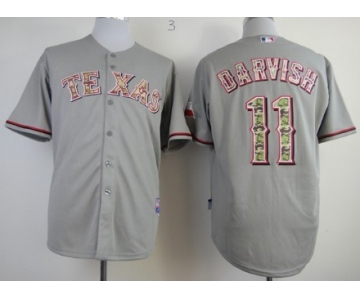 Texas Rangers #11 Yu Darvish Gray With Camo Jersey