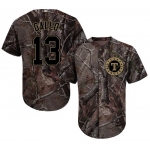 Texas Rangers #13 Joey Gallo Camo Realtree Collection Cool Base Stitched Baseball Jersey