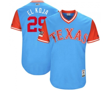 Texas Rangers 29 Adrian Beltre El Koja Majestic Light Blue 2018 Players Weekend Authentic Jersey