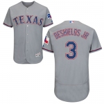 Texas Rangers #3 Delino DeShields Jr. Grey Flexbase Authentic Collection Stitched Baseball Jersey