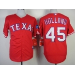 Texas Rangers #45 Derek Holland 2014 Red Jersey