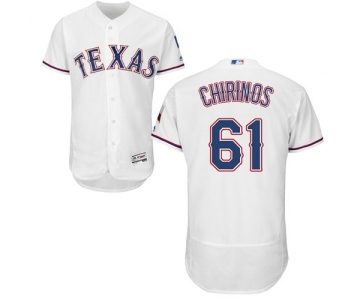 Texas Rangers #61 Robinson Chirinos White Flexbase Authentic Collection Stitched Baseball Jersey