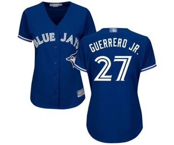 Blue Jays #27 Vladimir Guerrero Jr. Blue Alternate Women's Stitched Baseball Jersey