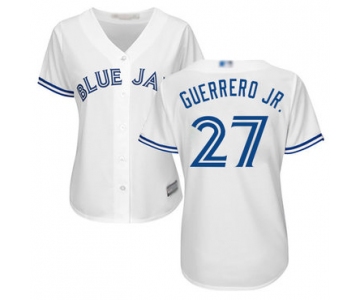 Blue Jays #27 Vladimir Guerrero Jr. White Home Women's Stitched Baseball Jersey