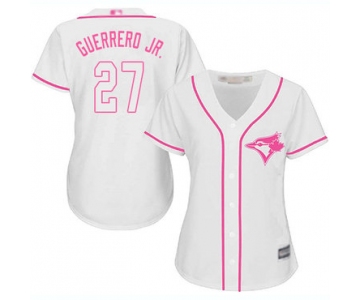 Blue Jays #27 Vladimir Guerrero Jr. White Pink Fashion Women's Stitched Baseball Jersey