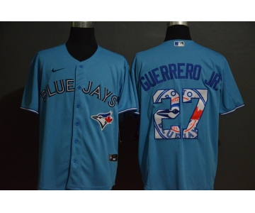 Men's Toronto Blue Jays #27 Vladimir Guerrero Jr. Light Blue Team Logo Stitched MLB Cool Base Nike Jersey