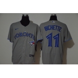 Men's Toronto Blue Jays #11 Bo Bichette Grey Stitched MLB Flex Base Nike Jersey