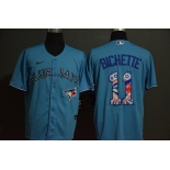 Men's Toronto Blue Jays #11 Bo Bichette Light Blue Team Logo Stitched MLB Cool Base Nike Jersey