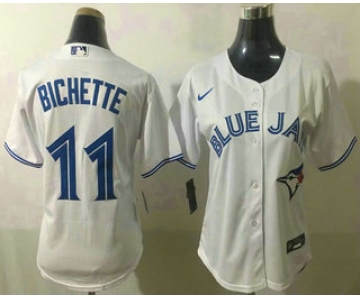 Women's Toronto Blue Jays #11 Bo Bichette White Stitched MLB Cool Base Nike Jersey