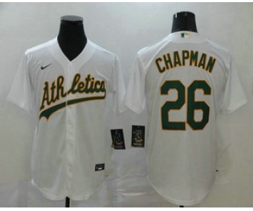 Men's Oakland Athletics #26 Matt Chapman White Stitched MLB Cool Base Nike Jersey