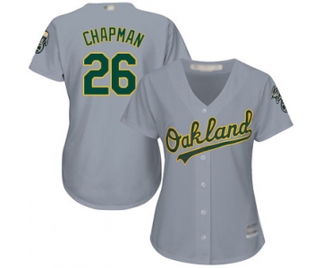 Oakland Athletics #26 Matt Chapman Grey Road Women's Stitched Baseball Jersey