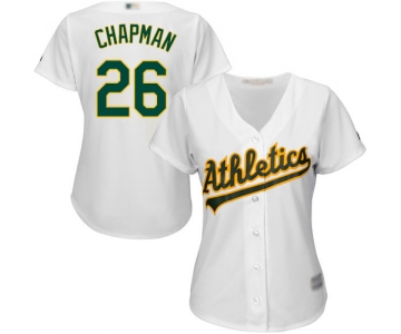 Oakland Athletics #26 Matt Chapman White Home Women's Stitched Baseball Jersey